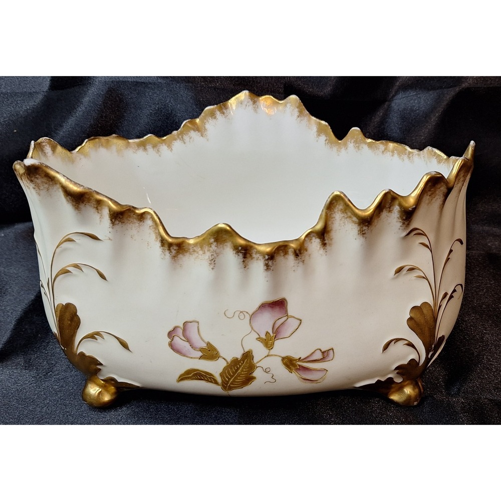 Antique Imperial Geddo Footed Centerpiece Bowl Scalloped Ruffled Syracuse 1893